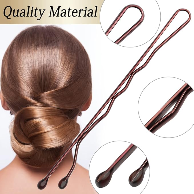100PCS 2Inches Hair Pins Kit Hair Clips Secure Hold Bobby Pins Hair Clips for Women Girls and Hairdressing Salon With Clear Storage Box(Brown)