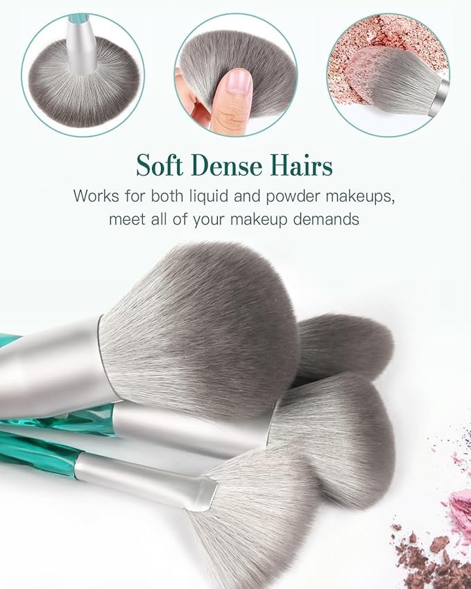 Makeup Brushes Set - BESTOPE PRO 16 Pcs Crystal handle Makeup Brush Set with 1 Silicone Face Mask Brush &15 Makeup Brushes Premium Synthetic Foundation Powder Shadows Makeup Brushes Kit