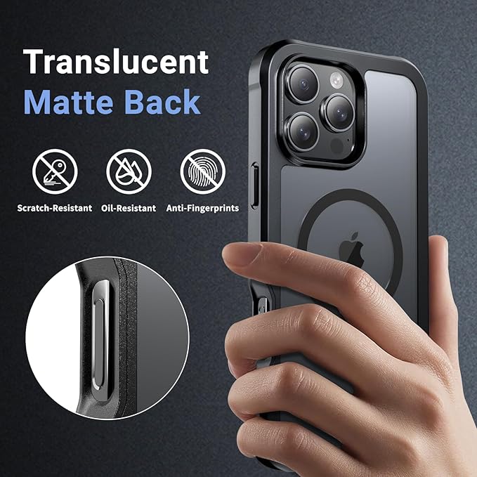 for iPhone 16 Pro Max case, [Compatible with MagSafe][Military Grade Drop Protection][Heavy Duty Protection][Non-Slip][Shockproof] with 2-Layer Durable Bumper Phone Case 6.9''-Black