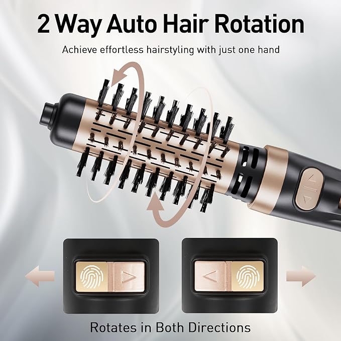 Beautimeter Hair Dryer Brush 3-in-1 Hair Styler: Rotating Blow Dryer Brush with 2-Inch and 1.5-Inch Brushes