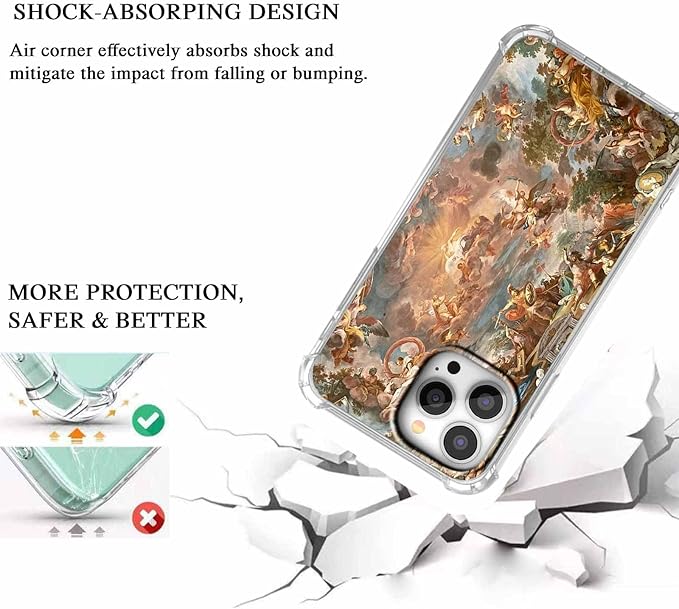 Case for iPhone 14 Pro with Renaissance Art Design,Aesthetic Classical Angel God Painting,Unique Soft TPU Protective Phone Cover(14pro,Gods)