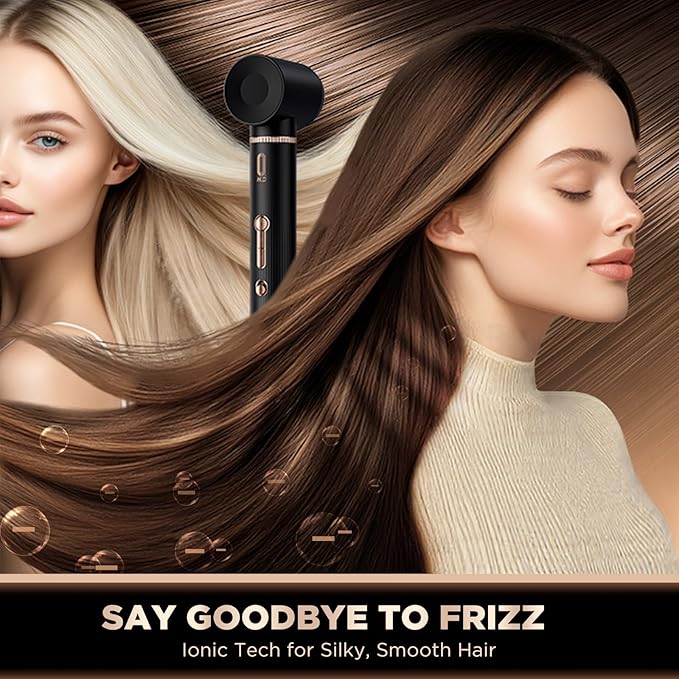 5 in 1 High-Speed Hot Air Styler - Professional Frizz-Free Hair Dryer Brush with Negative Ions, Fast Drying Blow Dryer Brush, No Heat Damage, Auto-Wrap Curl, Volumize, Straighten