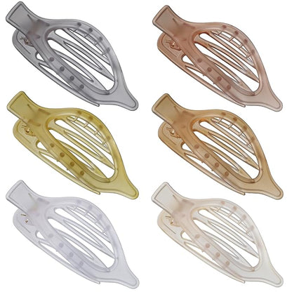 Flat Hair Clip 6 pcs Lay Down Claw Clips Hair Accessories for Women -Ice Cream