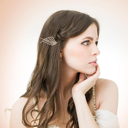 2PCS Rhinestone Hair Pins, Crystal Hair Clips, Handmade Cute Hair Barrettes, Hollow Geometric Hairpins, Elegant Metal Hairpin Hair Accessories Headwear Styling Tools, Gifts for Women Girls (TypeE)