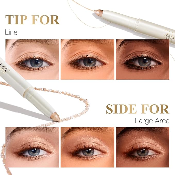 Multi-Purpose Makeup Stick, Cream Shimmer Matte, Eyeshadow Highlighter Makeup Eye Brightener Contour Bronzer Eyebrow Pencil #S1M2