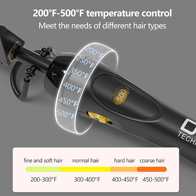 Dan Technology 500℉ hot Comb,60 Min Auto-Off Hair Straightener Comb,7 Temperatures Adjustable Ceramic hot Comb,Electric Pressing Comb for Black Hair,Professional hot Combs for Natural Black Hair