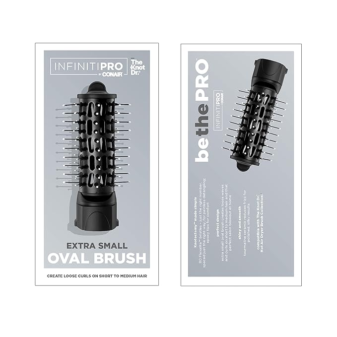 INFINITIPRO BY CONAIR The Knot Dr. Extra Small Oval Brush for Loose Curls on Short to Medium Hair, Compatible with The Knot Dr. Dryer Brushes