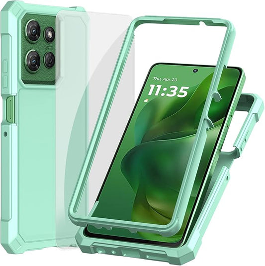 Ailiber Phone Case for Motorola Moto G Stylus 2025, Moto G Stylus 5G 2025 Screen Protector, Dual Layer Protection, Shockproof Corners TPU Bumper, Military Grade Rubber Cell Phone Cover-Mint Green