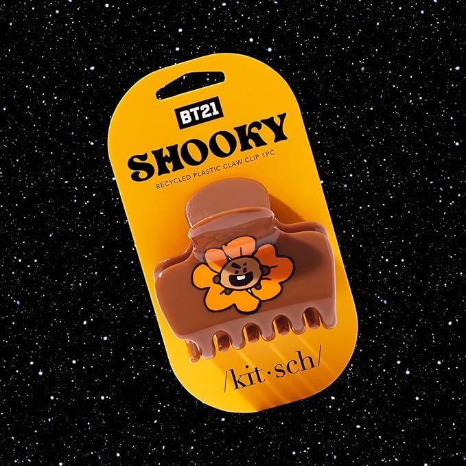 Kitsch BT21 Recycled Plastic Puffy Medium Hair Clips, Claw Clips for Thin Hair and Short Hair for Women