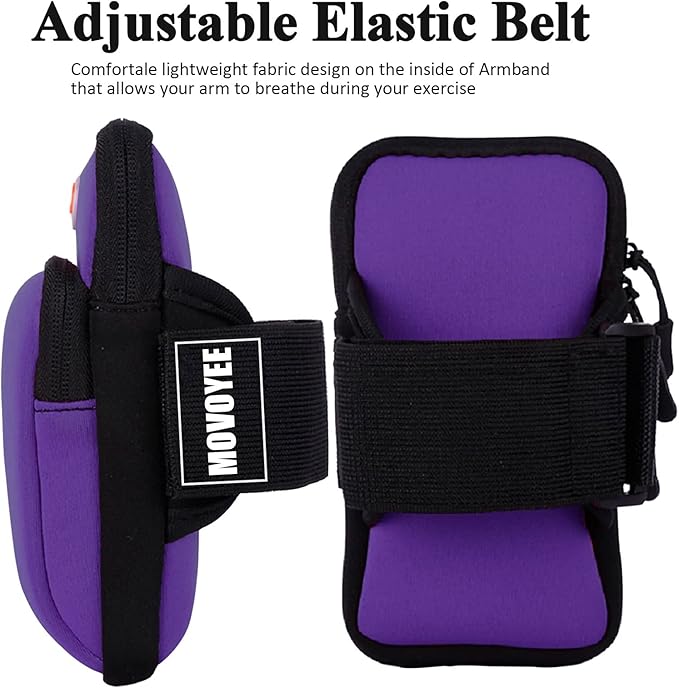 Running Armband Cell Phone Holder for iPhone 11 12 13 14 15 16e 16 Pro Max Xs X Xr 8 Plus SE Mini,Galaxy S25 S24 S23 S22 S21 Note 20 10,Key,Strap Pouch,Workout Exercise Sports Arm Band Sleeve
