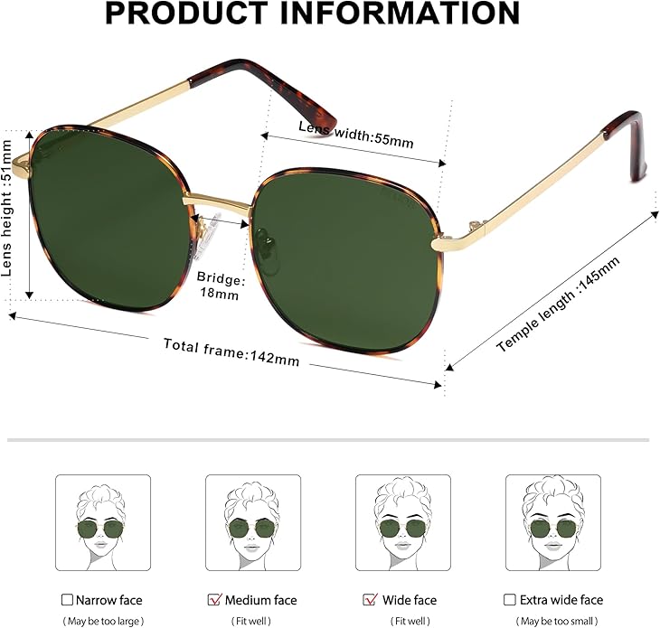 SOJOS Classic Trendy Square Sunglasses for Women Men Cute Big Frame Gold Shades SJ1137