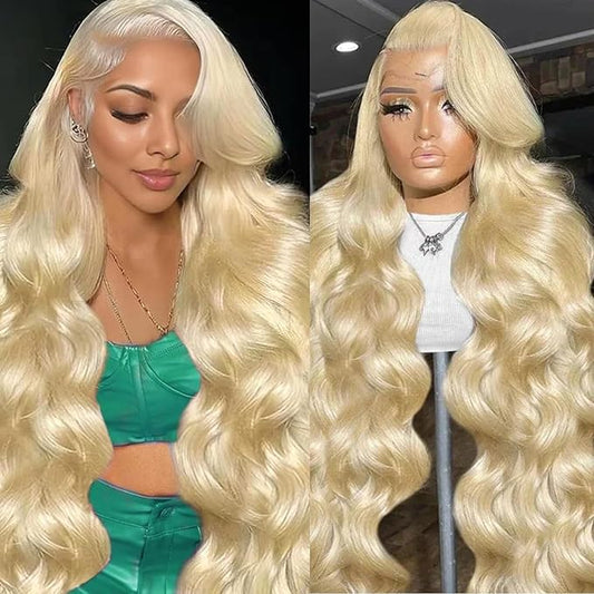 613 13x6 Lace Front Wig Human Hair 200 Density 613 HD Lace Frontal Wigs 13x6 Body Wave Lace Front Wig Human Hair Blonde Wig Human Hair （32inch）