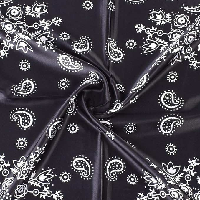 35 x 35 Women's Fashion Pattern Large Square Silk Like Hair Scarf Head Sleeping Wrap Satin Neck Bandana for Gift…