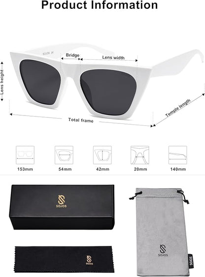SOJOS Trendy Oversized Square Cateye Polarized Sunglasses Womens Big Frame Shades SJ2115