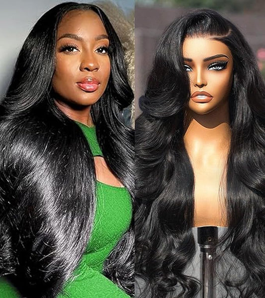 36 Inch Body Wave Lace Front Wigs Human Hair 200 Density 13x4 HD Lace Front Wig Human Hair Pre Plucked with Natural Hairline Small Knots Body Wave Frontal for Black Women Tangle Shedding Free