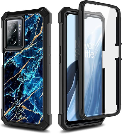 NZND Compatible with OnePlus Nord N300 5G Case with [Built-in Screen Protector], Full-Body Protective Shockproof Rugged Bumper Cover, Impact Resist Phone Case (Sapphire)
