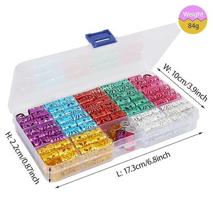170 Pcs Hair Jewelry for Braids Accessories, Hair Cuffs for Braids Loc Jewelry for Black Women Hair Coils Rings for Hair Braids Decoration Dreadlock Beads Locs Accessories