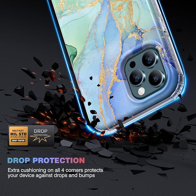 Miracase Designed for iPhone 12 Pro Max Case, Full Body Rugged Case with Built-in Touch Sensitive Anti-Scratch Screen Protector, Soft TPU Case Compatible with iPhone 12 Pro Max 6.7", Gilt Green