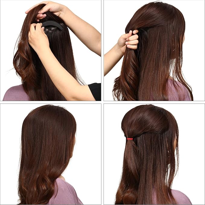 11 Pieces Hair Bump Sponge Volume Hair Bases Set Bump It Accessory for Volume Insert Styling Tools up Combs Clips Sponge Bun Updo Accessories for Women DIY Hairstyles(Black)