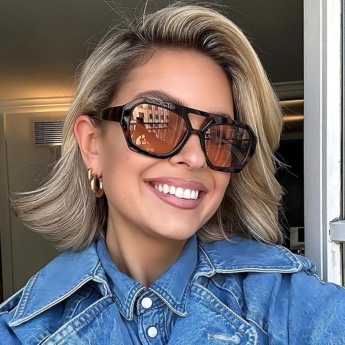 Pibupibu 8 Pack Pink Sunglasses for Women Collection Trendy Cute Costume Accessories Eyewear Set (Transparent/Solid/Mix)