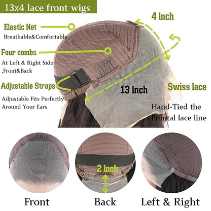 28 Inch Body Wave Lace Front Wigs Human Hair Pre Plucked 13x4 HD Transparent Lace Frontal Wigs Human Hair 180% Density Glueless Wigs Human Hair Wig for Black Women Natural Hairline With Baby Hair