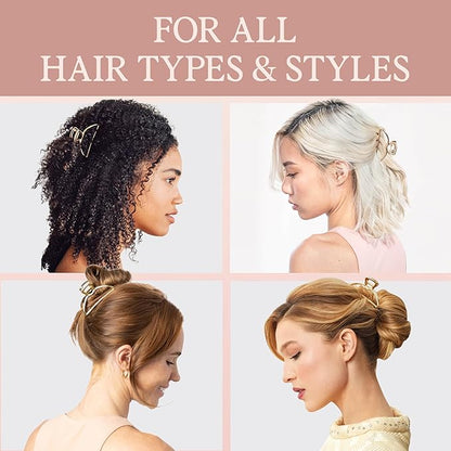 Kitsch Metal Hair Clips for Women - Durable & Elegant Metal Claw Clips, Perfect for Everyday Use & Special Occasions - Gold, 1 Pc