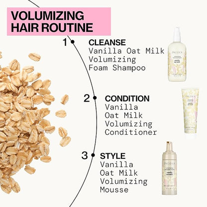 Pacifica Vanilla Oat Milk Volumizing Foam Shampoo – Weightless Foaming Shampoo for Fine or Flat Hair, Adds Volume & Body, Hydrating Oat Milk, Sulfate-Free, Vegan