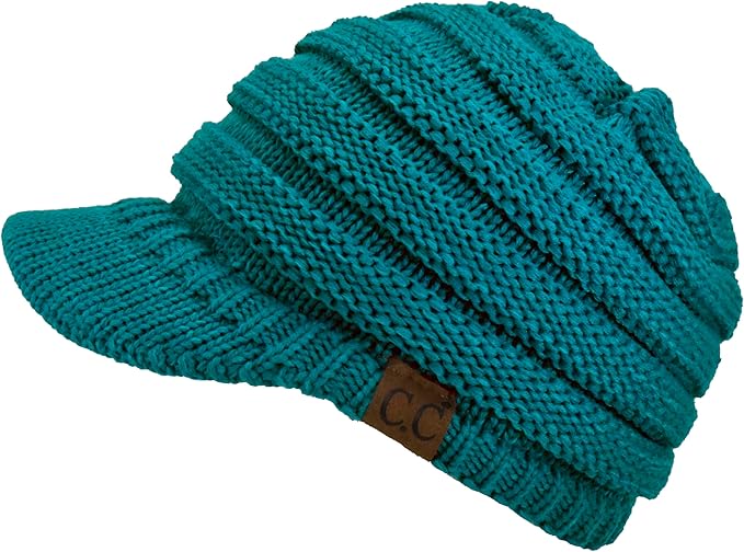 C.C Hatsandscarf Exclusives Women's Ribbed Knit Hat with Brim (YJ-131)(YJ-2023)