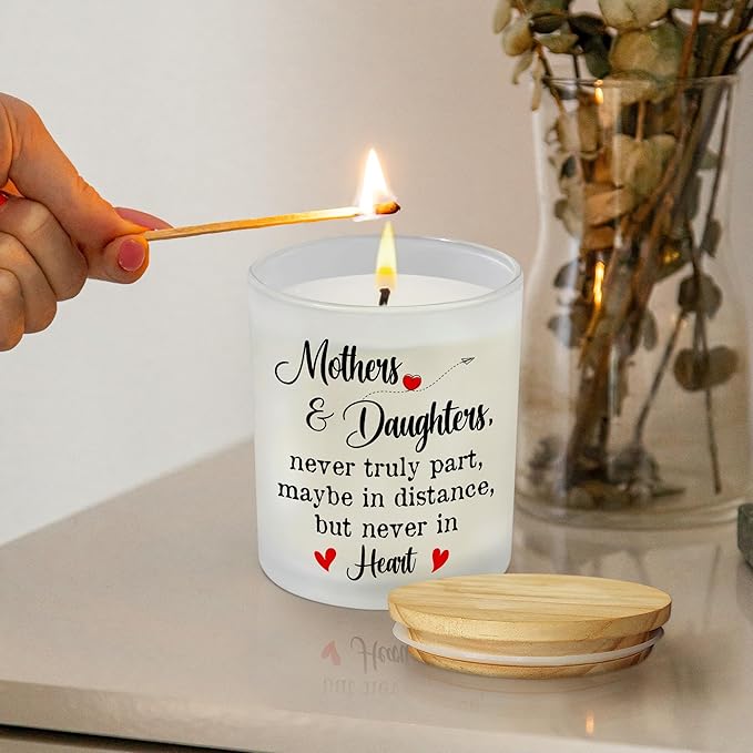 TEEZWONDER Mothers Day Gifts for Mom from Daughters - Long Lasting Vanilla Lavender Candle 10 oz - Long Distance Mom Birthday Gifts for Mama Stepmom Mother-in-Law Women