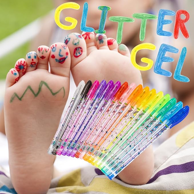 L.O.L Surprise 16 Piece Glitter Pen Body Art Set, Glittery and Bright Colors, Ages 3+ by Townley Girl