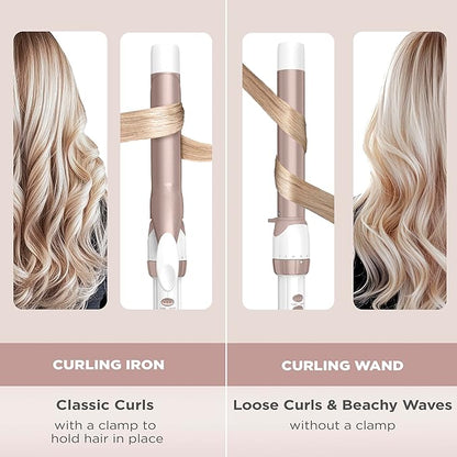 Conair Double Ceramic 1-inch Curling Wand, Straight wand produces flawless waves