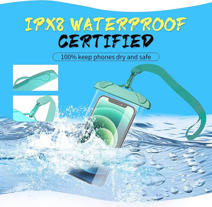2-Pack Waterproof Phone Pouch, 100% Waterproof Phone Case, Cellphone Dry Bag with Lanyard for iPhone 15 14 13 Pro Max Plus, Samsung, Pixel and Up to 7.7" - Beach Cruise Snorkeling Essential