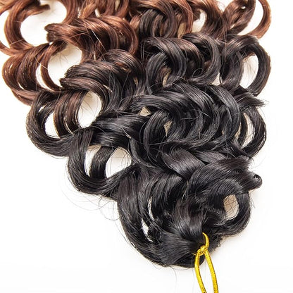 8 Packs Curly Crochet Hair GoGo Curl Crochet hair for Women Deep Wave Braiding hair,Synthetic Bohemian Crochet Braid Water Wave Crochet hair Extensions(1B/30/27, 14inch)