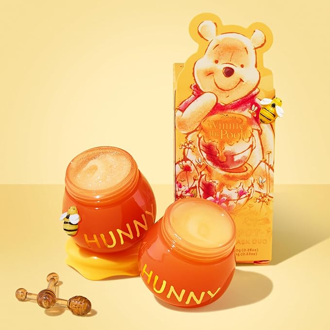 ColourPop Winnie the Pooh Bundle – Sweet As Can Bee Eyeshadow Palette (0.4 oz) & Hunny Pot Lip Scrub & Mask Set (2 Count) – Honey-Inspired Makeup & Lip Care Duo