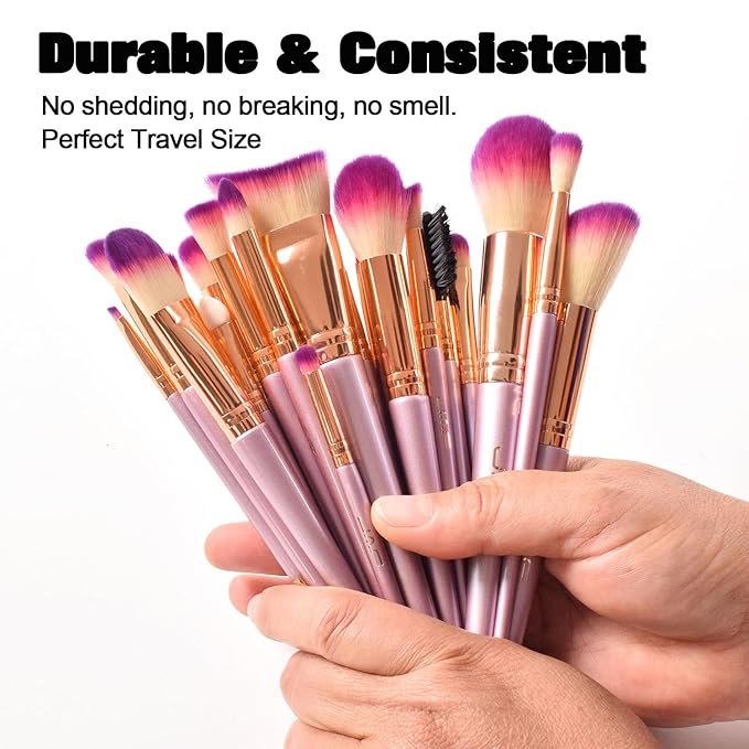 JAF Makeup Brush Set Professional 26 Pcs Synthetic Make Up Brushes with Case Bag