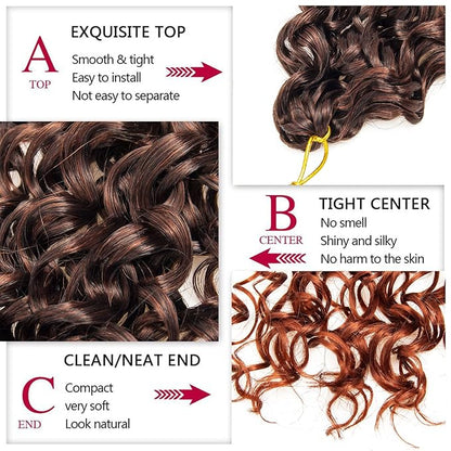 8 Packs Curly Crochet Hair GoGo Curl Crochet hair for Women Deep Wave Braiding hair,Synthetic Bohemian Crochet Braid Water Wave Crochet hair Extensions (T/350, 12inch)