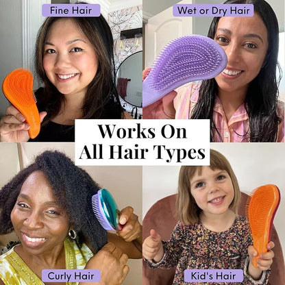 Lily England Teen Girl Gifts Trendy Stuff - Gentle Detangler Hair Brush for Curly, Thick, Straight & Natural Hair - Attractive Gift for Teen Girls with Flexible Bristles for Wet & Dry Hair, Rose-Gold