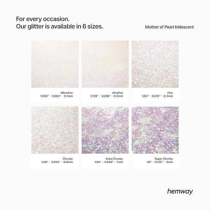 Mother of Pearl Iridescent Ultra Sparkle Glitter, Craft Glitter for Tumblers Candle Slime, Festival Body Face Nail Glitter, Glitters Powder Packs for Resin Mother of Pearl 100g / 3.5oz