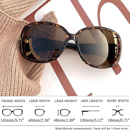 Joopin Big Womens Sunglasses Polarized Trendy Sun Glasses Large Rectangle UV Protection Rhinestone Sunnies