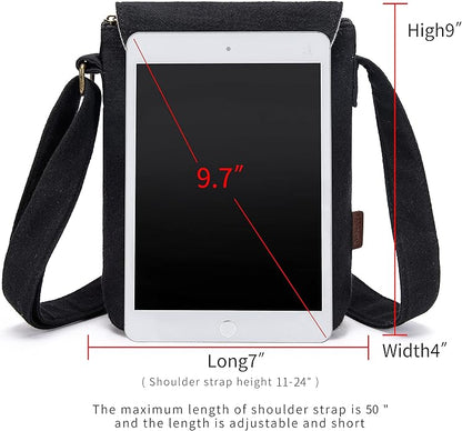 OPQRSTU Women's Retro Small Size Canvas Shoulder Bag Hippie Boho Crossbody Handbag
