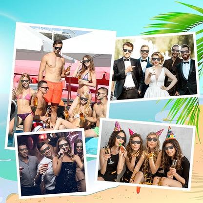 ASTARON Black Sunglasses Bulk, 6/12/24/48 Pack Sunglasses Party Favors for Summer Beach Pool Birthday Wedding Party Supplies