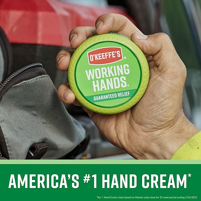 O'Keeffe's Working Hands Hand Cream for Extreme Dryness - 3.4 oz Jar (12 Pack) - Repairing Skincare for Cracked, Dry Hands