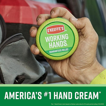 O'Keeffe's Working Hands Hand Cream for Extreme Dryness - 3.4 oz Jar (2 Pack) - Repairing Skincare for Cracked, Dry Hands