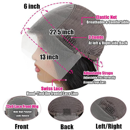 30 Inch Lace Front Wig Human Hair 13x6 HD Body Wave Lace Front Wigs Human Hair Pre Plucked 180 Density Frontal Wigs Human Hair wigs for Black Women 10A Glueless Wigs Human Hair Pre Plucked wig