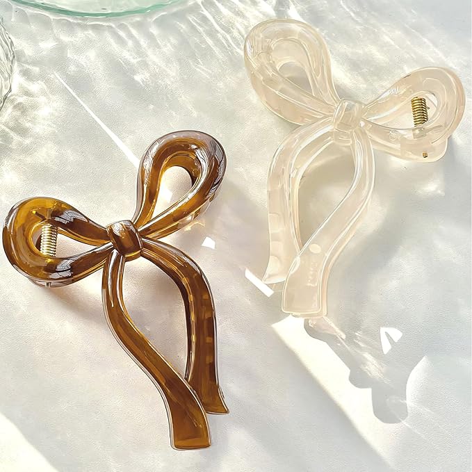Ayesha Bows Claw Clips 3 Colors Hair Clips for Women Girls Bow Trend Claw Clips for All Hair Types