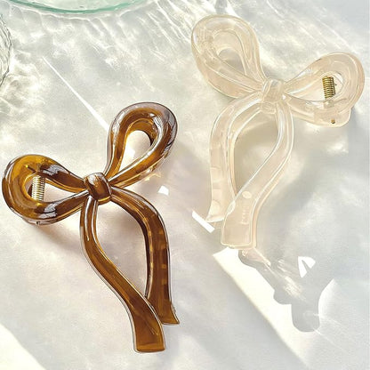 Ayesha Bows Claw Clips 3 Colors Hair Clips for Women Girls Bow Trend Claw Clips for All Hair Types