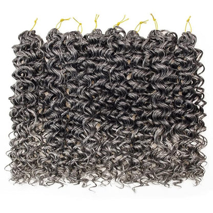 8 Packs Curly Crochet Hair GoGo Curl Crochet hair for Black Women Deep Wave Braiding hair,Synthetic Bohemian Crochet Braid Water Wave Crochet hair Extensions(Tgrey, 18inch)