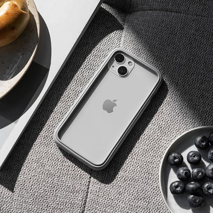 RhinoShield Bumper Case Compatible with [iPhone 15 Pro] | CrashGuard - Shock Absorbent Slim Design Protective Cover 3.5M / 11ft Drop Protection - Platinum Gray