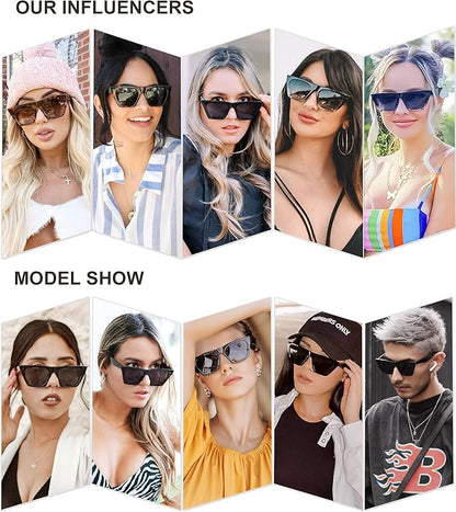 SOJOS Trendy Oversized Square Cateye Polarized Sunglasses Womens Big Frame Shades SJ2115