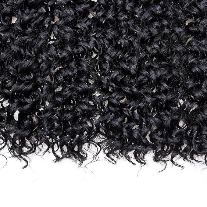 8 Packs Curly Crochet Hair 14inch GoGo Curl Crochet hair for Women Deep Wave Braiding hair,Synthetic Bohemian Crochet Braid Water Wave Crochet hair Extensions(1B, 14inch)